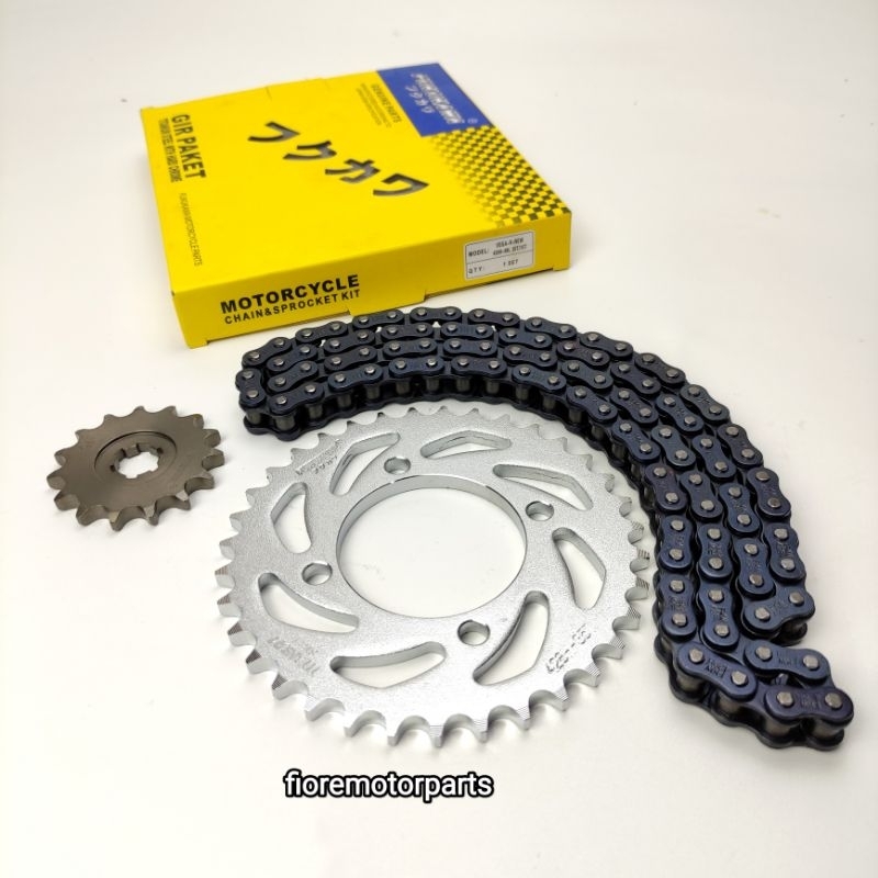 GEAR SET GIR PAKET VEGA R NEW. VEGA LAMA 428H-98L 35T-15T MERK FUKUKAWA N496