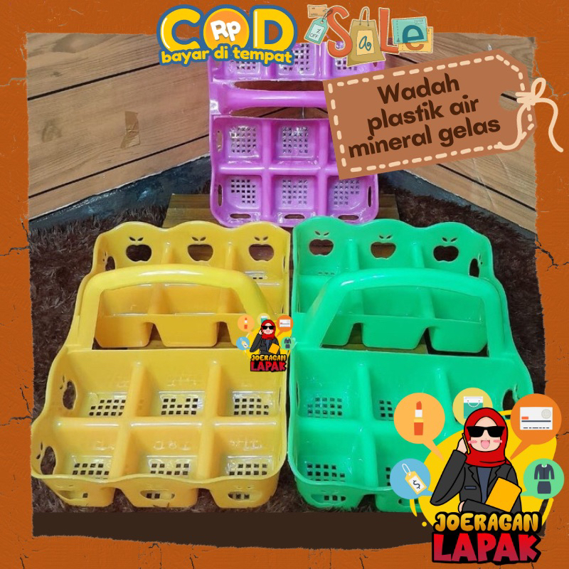 [JOERAGAN LAPAK] RAK TEMPAT GELAS AQUA ISI 10 / 12 / 16 SLOT SKAT LUBANG BAHAN PLASTIK KERANJANG MIN