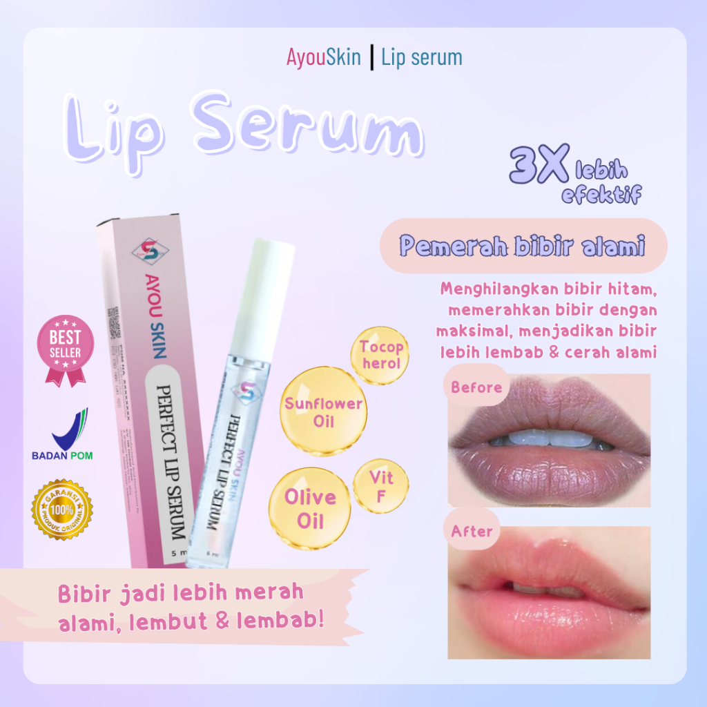 Lip Serum Pemerah Bibir Hitam Ampuh, Krim Pemerah Bibir, Lip Gloss Lip Oil Lip Care Pemerah Bibir Se
