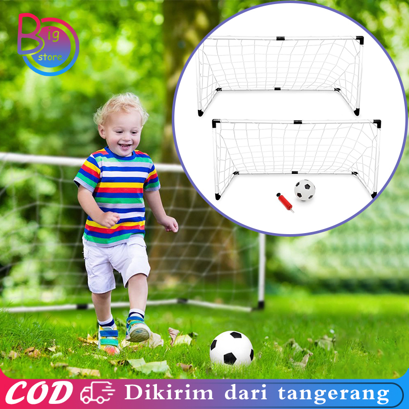 2pcs/Set Mainan Gawang Sepak Bola Anak Edukasi Gawang Bola Anak Portabel Gawang Futsal Anak