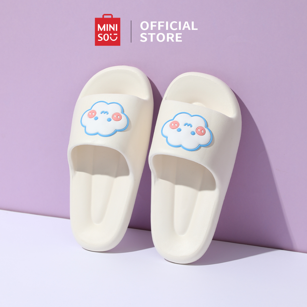 MINISO Women's Slippers Sandal Wanita Sendal Karet Wanita Awan Yang Lucu EVA Sol Tebal Untuk Kenyama