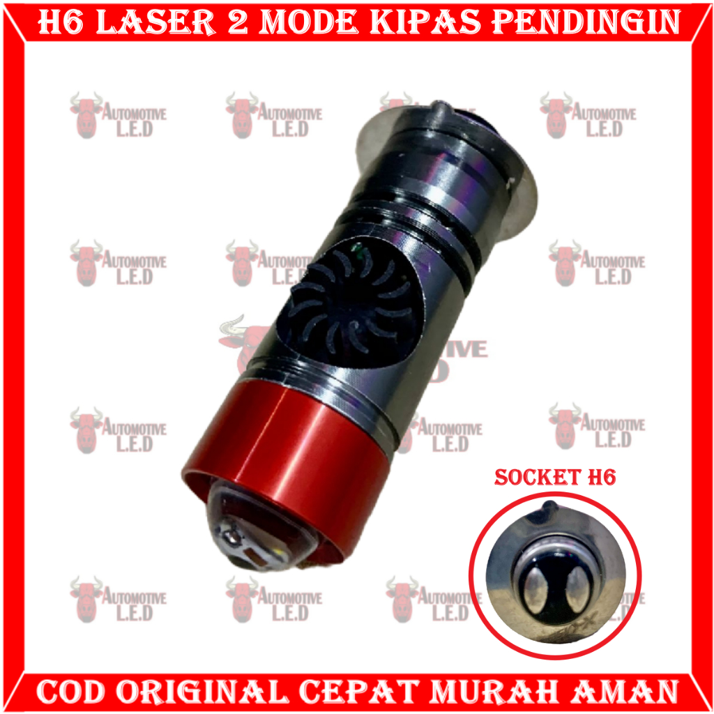 ORIGINAL H6 KIPAS LAMPU LED MOTOR H6 LASER 2 WARNA | LED H6 LASER MOTOR UNIVERSAL | BOHLAM LED H6 MOTOR HIGH LOO