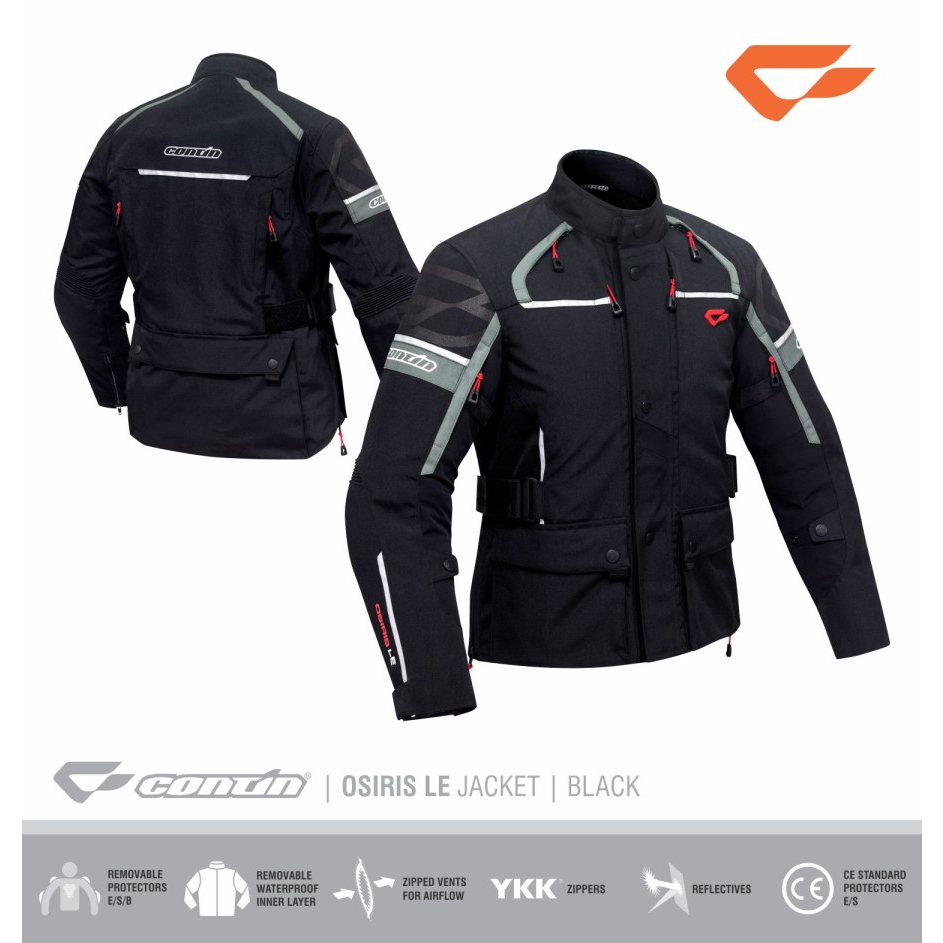 Jaket Motor Contin Osiris Black / Contin Osiris Jaket Touring