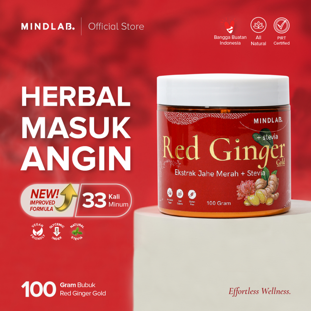 

Jahe Merah Ekstrak Bubuk 100 Gram + Stevia - Red Ginger Gold - MINDLAB