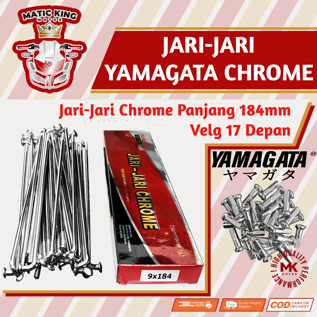 Jari jari Ruji Velg 17 18 ukuran 184 Honda Yamaha Vario Beat Scoopy PCX Supra X Blade Karisma Revo G