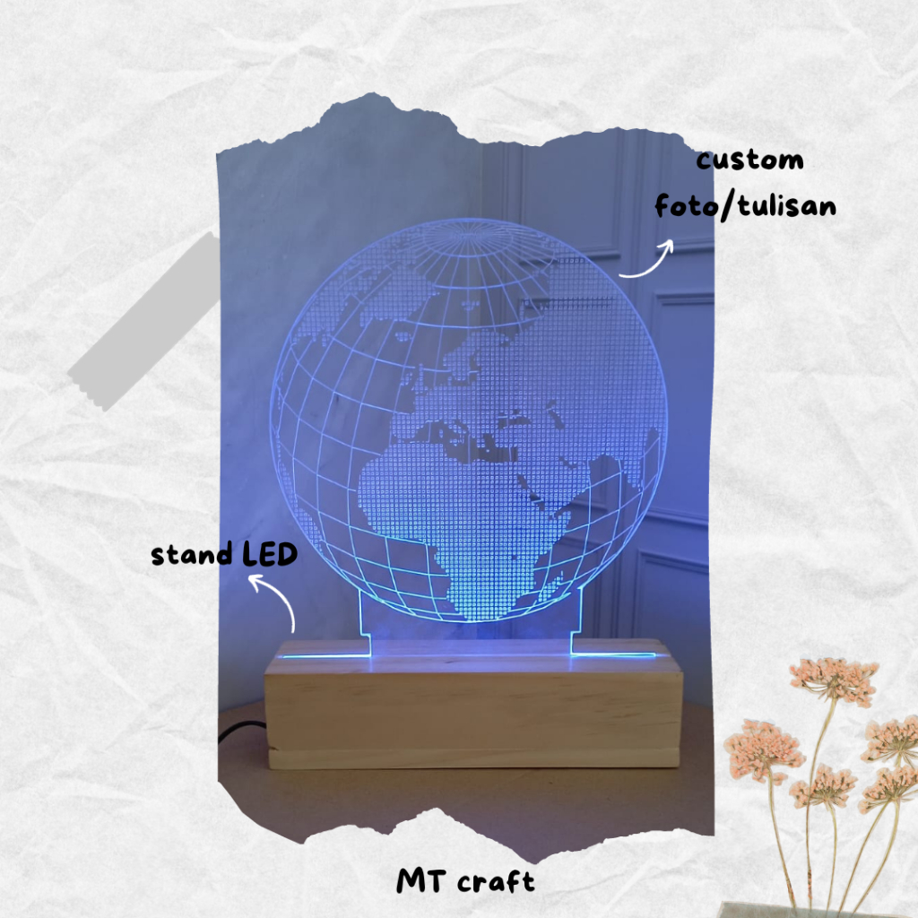 AKRILIK CUSTOM, AKRILIK LED, KADO, HAMPERS ULANGTAHUN, KADO WISUDA, GIFT BOX, LAMPU TIDUR LED
