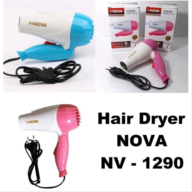 EA Hair Dryer Mini Lipat Alat Pengering Rambut NOVA N-658 Hairdryer Low Watt Murah Bagus Rekomen Salon