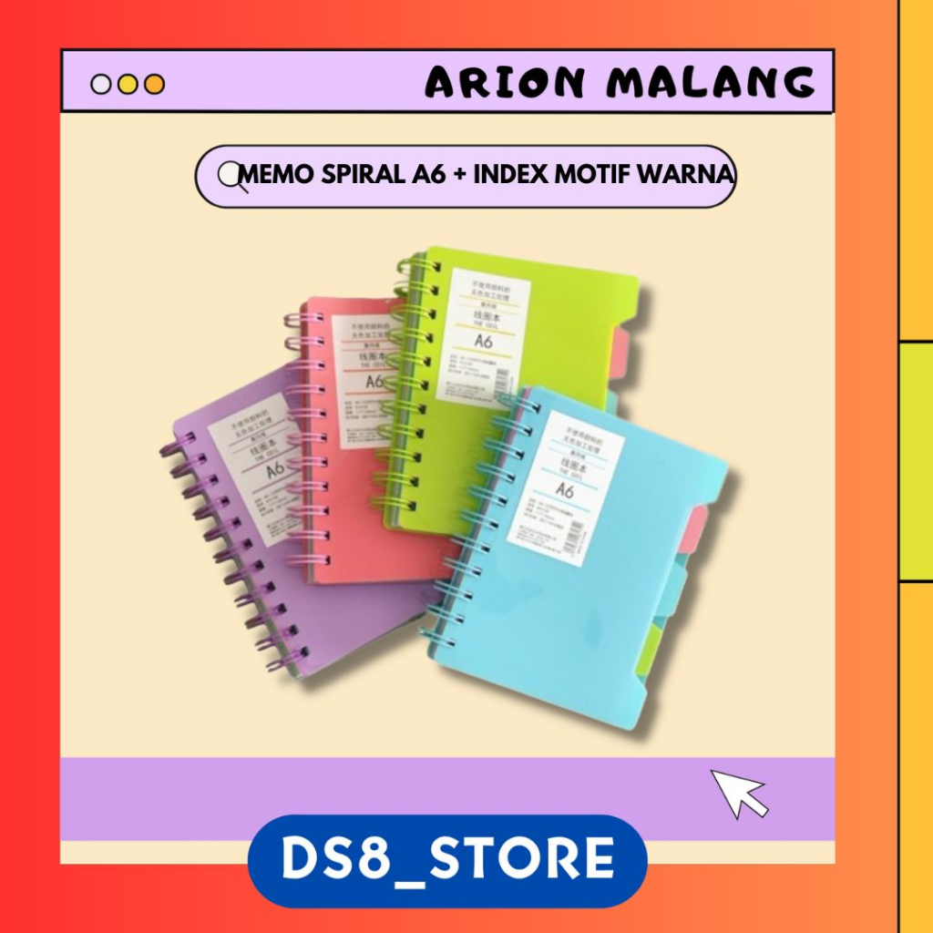 

Memo Pad Warna Spiral Ukuran A6 B10109 + INDEX [FANCY]