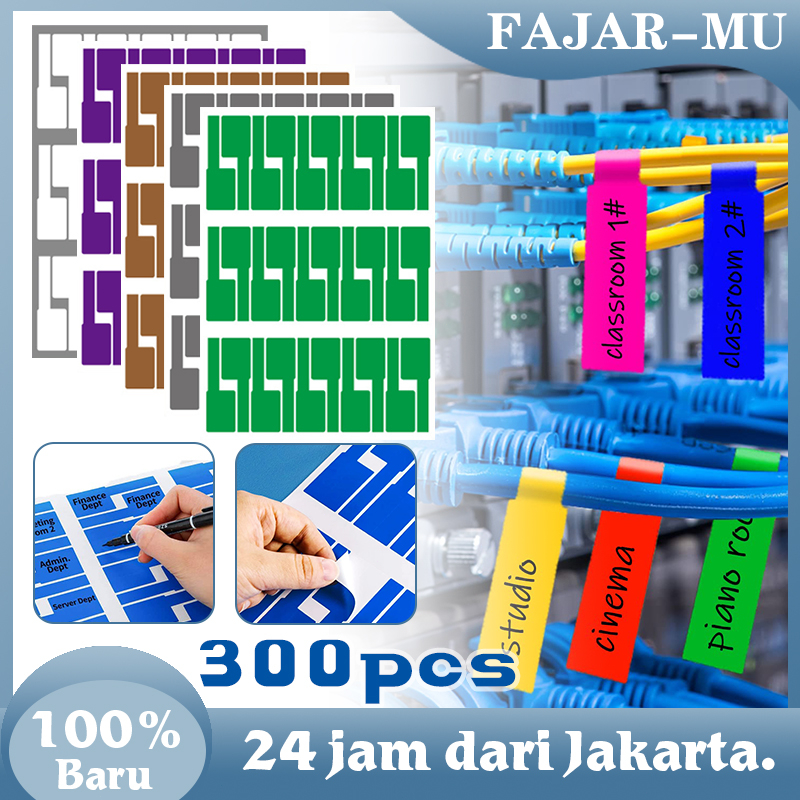 

300pcs / 10 Lembar Label Penanda Kabel Jaringan Label Sticker Thermal Kabel Model Anti Air Sticker