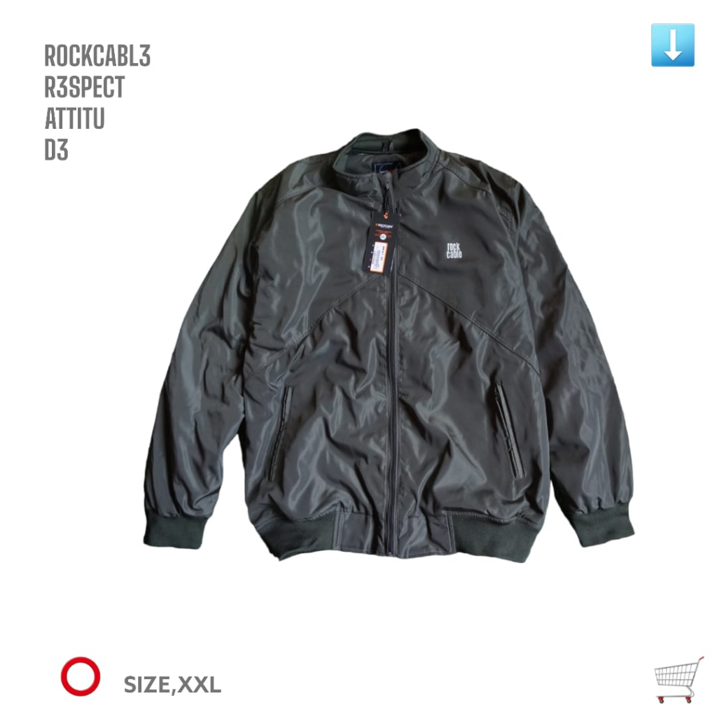 NEW PRODUCK JAKET BOMBER CASUAL SIMPLE ORIGINAL ROCKCABLE TAHAN AIR BIG SIZE XXL
