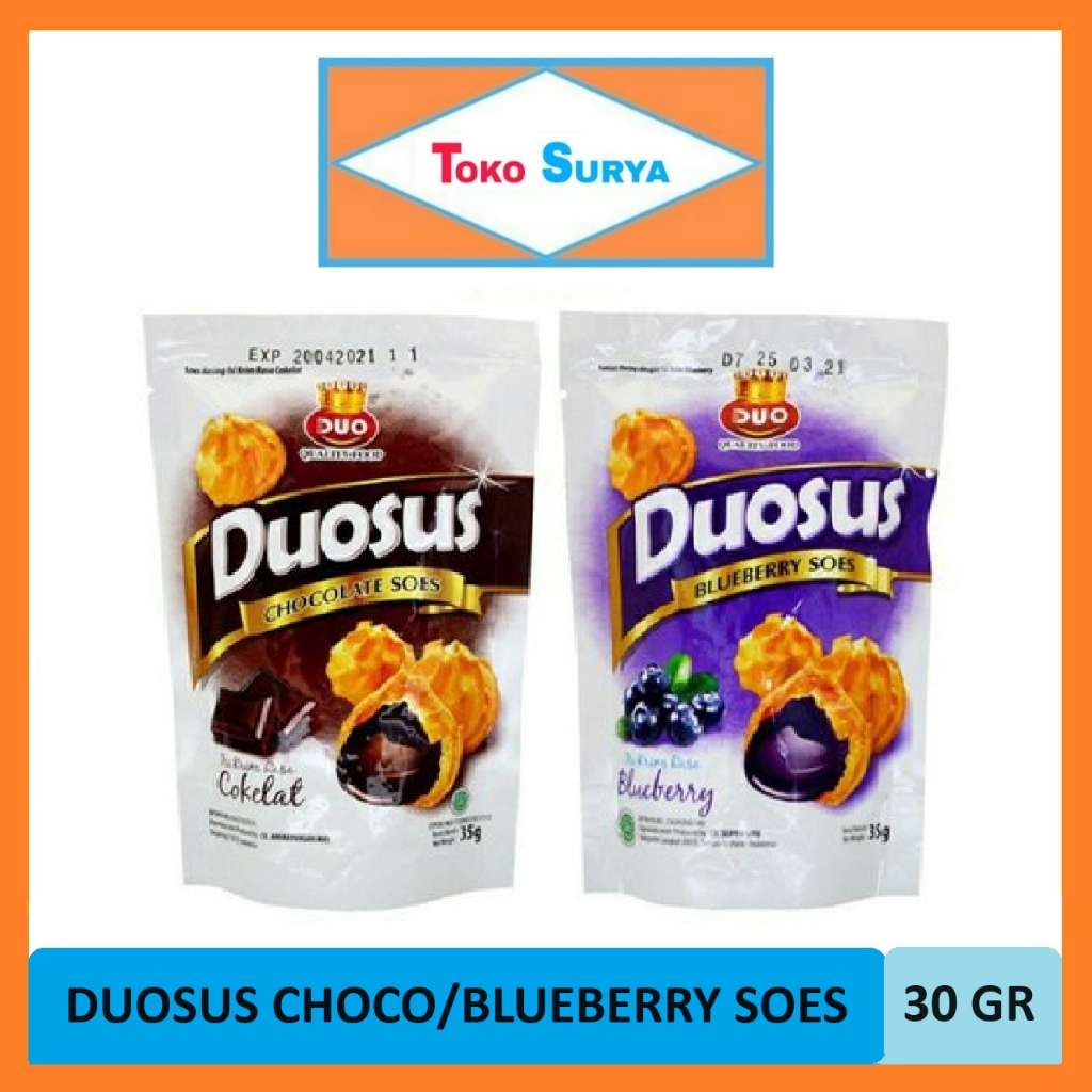 

DUOSUS Blueberry/Chocolate Soes Kue Isi Krim Rasa Cokelat/Blueberry (Pcs)