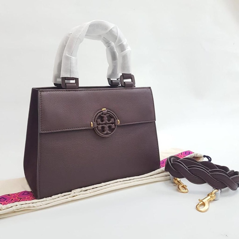 TORY BURCH Miller top-handle satchel tempranillo GHW