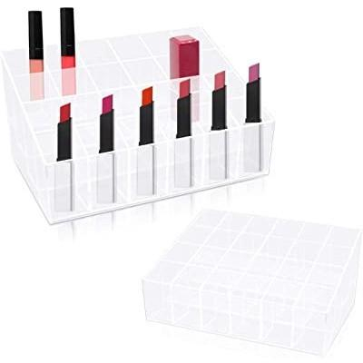 Rak 24 sekat / Display Rack Lipstik Alat Make Up Kutek 24 Slot Lubang