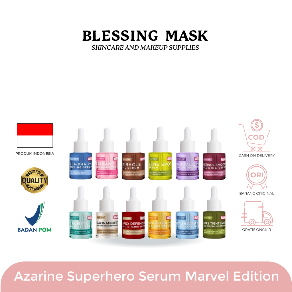 Azarine Superhero Serum Marvel Edition SERIES 20ml | Brightening | Hydration | Anti Aging | Acne Ser