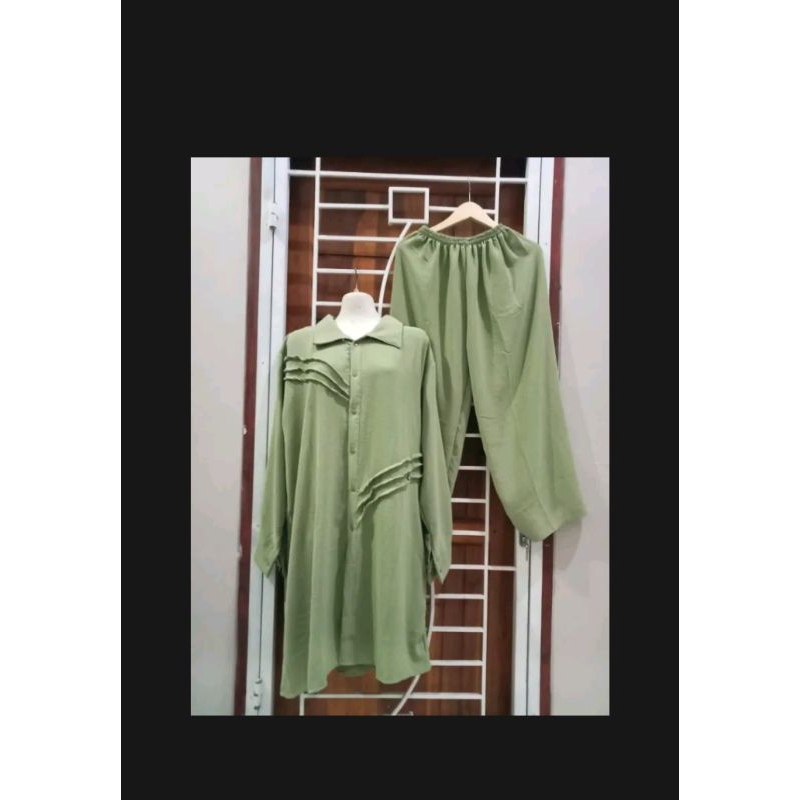 set Tunik cringkel premium Tunik airflow setelan wanita dewasa baju setelan terbaru terlaris
