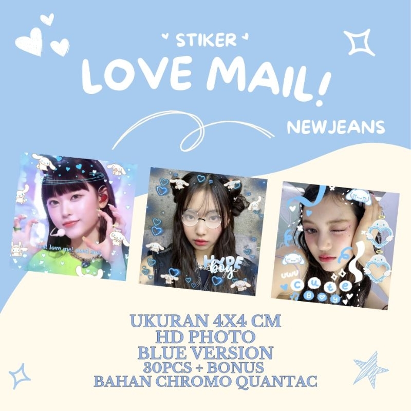 

[30 PCS] + BONUS 5PCS DAN BONUS STIKER GEMES LAINNYA | NEWJEANS LOVE MAIL STIKER | BLUE VERSION | LOVE MAIL SELKOR FREEBIES | [BACA DESK]