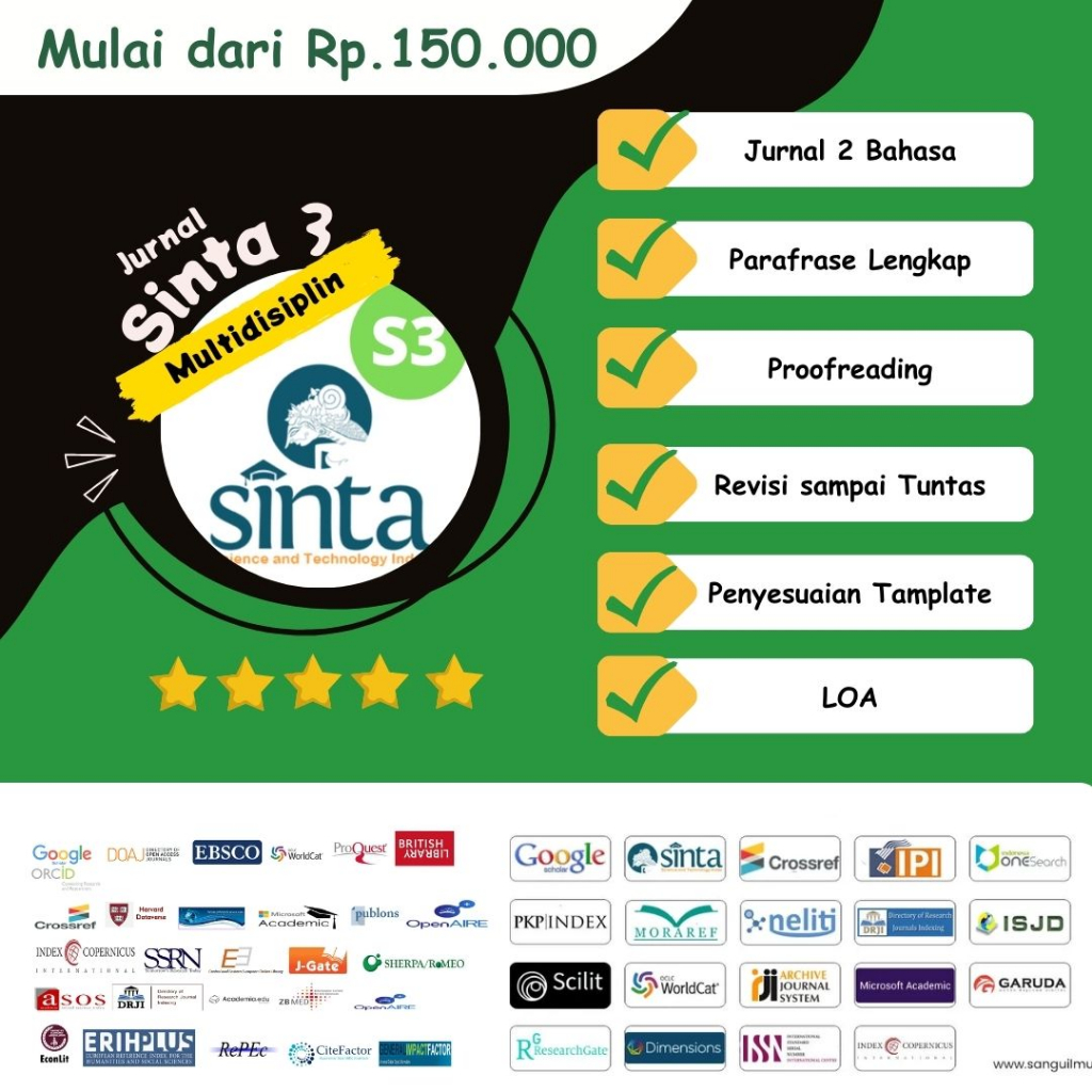 SUBMIT | PUBLISH | PENDAMPINGAN | SINTA | JURNAL |  Jurnal Nasional Sinta 3 SEMUA BIDANG