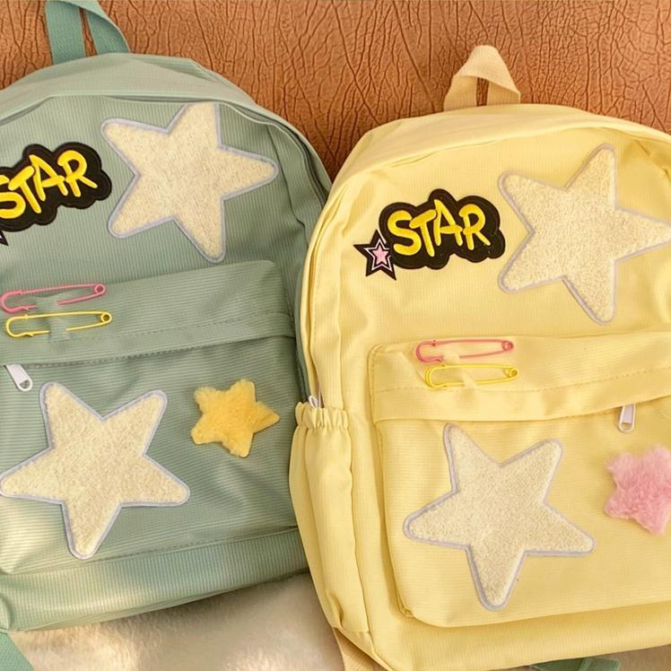 tas import asli tas sekolah motif bintang tas ransel wanita yang lucu dan unik