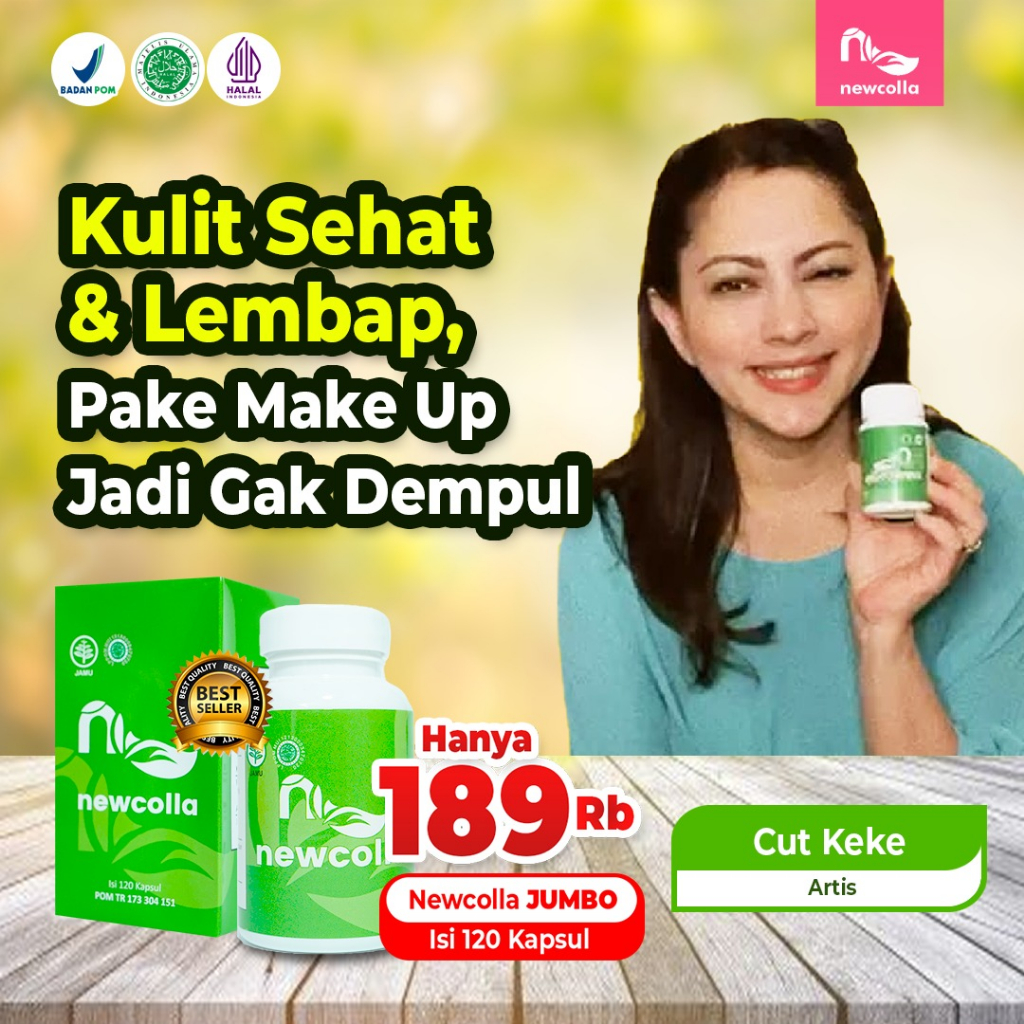 Newcolla collagen pencerah wajah kusam wanita pemutih badan alami ampuh original bpom