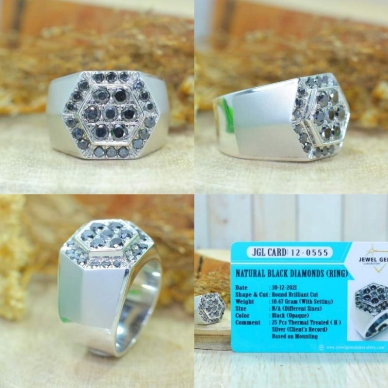 CINCIN SILVER FULL BERLIAN HITAM GRATIS LAB MEMO