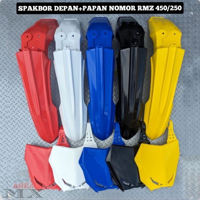 Spakbor Depan RMZ 450 RMZ 250 Dan Papan Nomor RMZ 450 RMZ 250 Spakbor RMZ 450 Set Papan Nomer RMZ 45