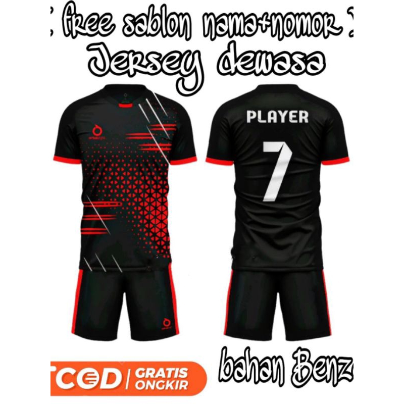 Jersey Olahraga Futsal Baju Bola Dewasa Free Nama Nomor Punggung