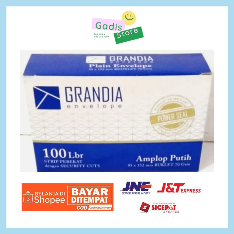 

100 pcs Amplop Grandia Putih 95 x 152 mm 70 gsm