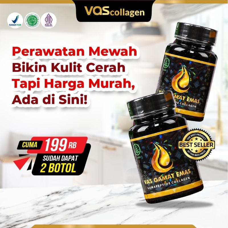 Vas gamat emas collagen original ori pemutih badan wajah glowing ampuh bpom