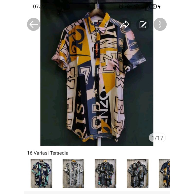 Kemeja print original merk ilefen tuelef