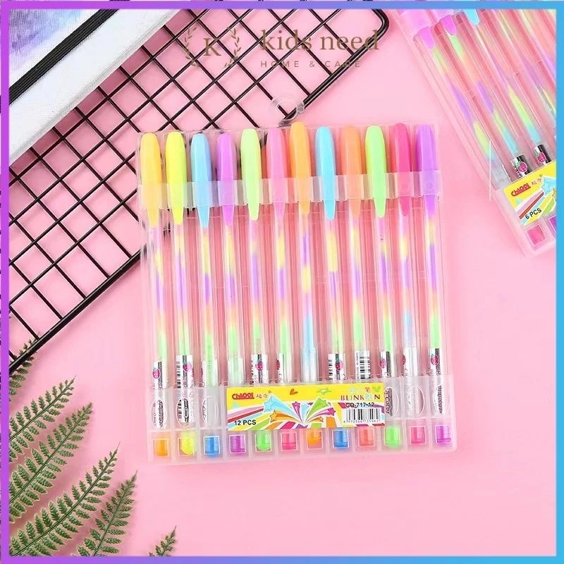 ELSTUFF74 PEN WARNA GLITTER / BOLPEN PELANGI / DRAWING PEN