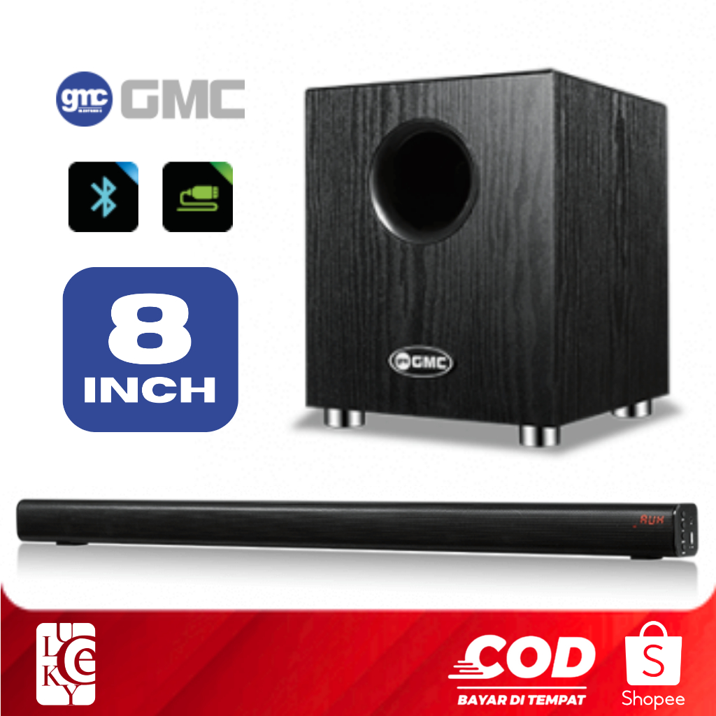 Soundbar GMC 898E Home Theater Karaoke Speaker Bluetooth Sound Bass