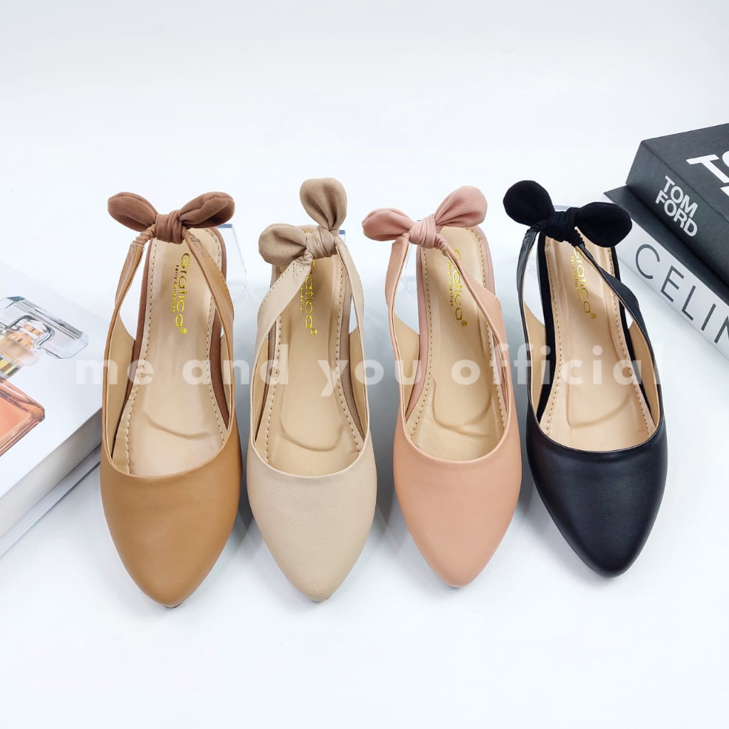 SEPATU FLAT SHOES WANITA TALI BELAKANG MA45