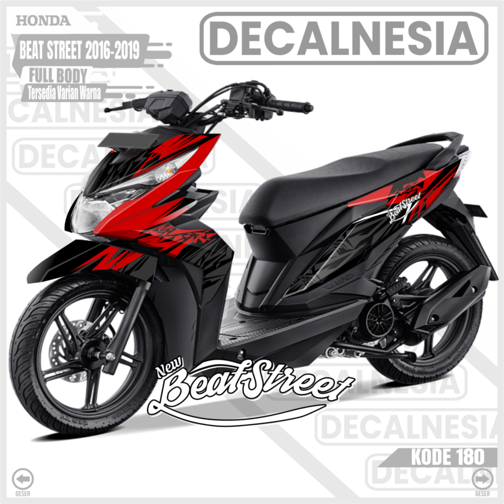 Stiker Decal Motor Beat Street Old  2016 2017 2018 2019 Full Body Variasi Modifikasi C180
