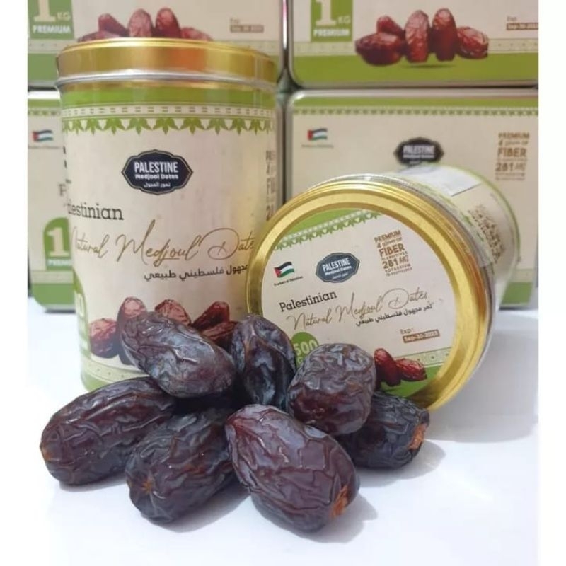 

Kurma Medjool Palestine Premium Kemasan Kaleng Bulat 500 Gram