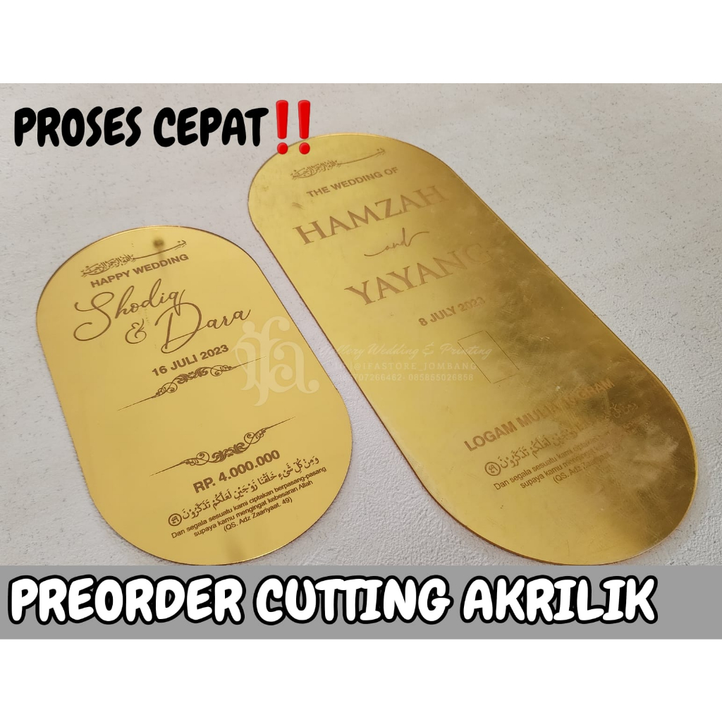 HIASAN MAHAR OVAL KAPSUL FULL GRAFIR AKRILIK GOLD