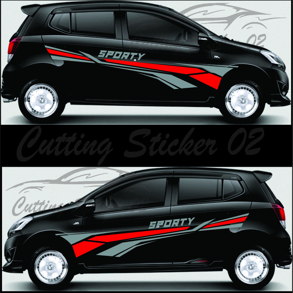 Promo stiker mobil ayla cutting stiker mobil daihatsu ayla sporty