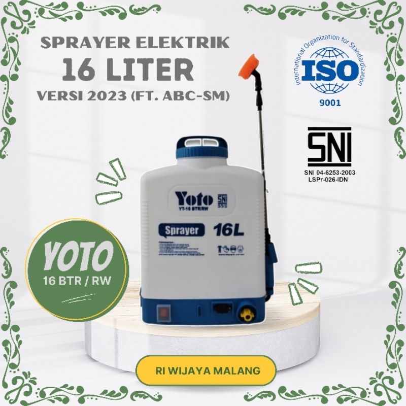 SPRAYER ELEKTRIK YOTO 16 LITER / SEMPROTAN CAS/ TANGKI CAS/ SEMPROTAN ELEKTRIK / YOTO 16 BTR / SPRAYER OTOMATIS / SEMPROTAN OTOMATIS / SEMPROTAN AIR OTOMATIS / TENGKI CAS YOTO / SEMPROTAN OTOMATIS YOYO 16 LITER / TENGKI CES YOTO 16 LITER