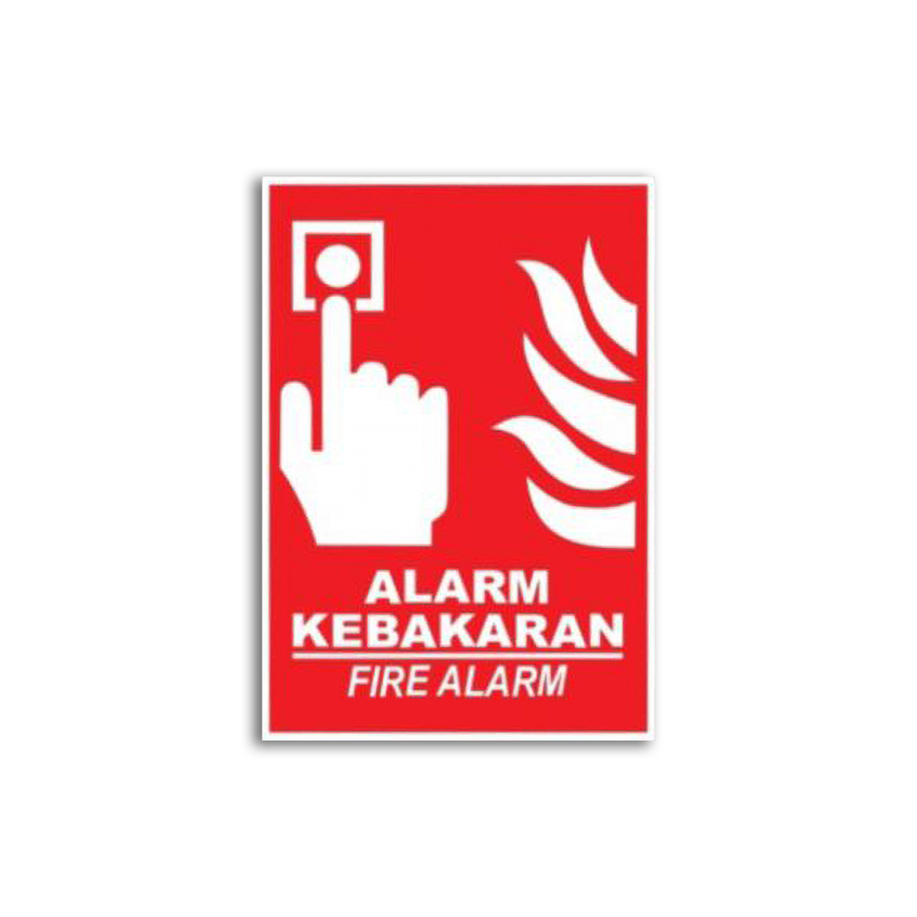 

STIKER VINYL TOMBOL ALARM KEBAKARAN SIGN RAMBU K3 Uk. 15 x 20 CM