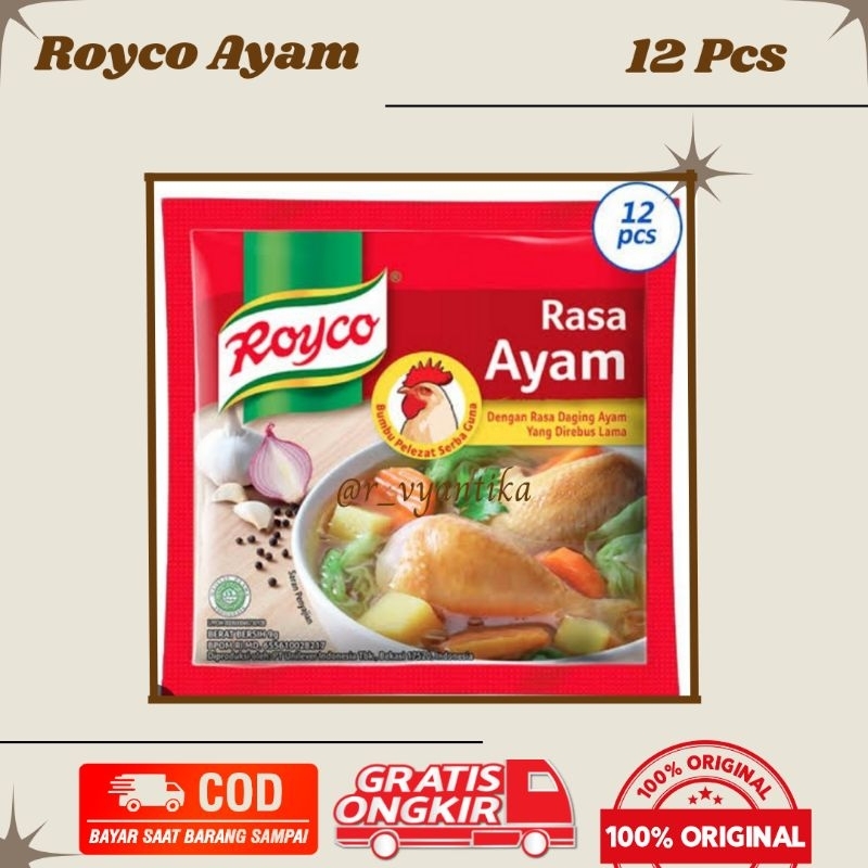 

Royco Bumbu Penyedap Masakan Rasa Kaldu ayam 1 renteng ( isi 12pcs )