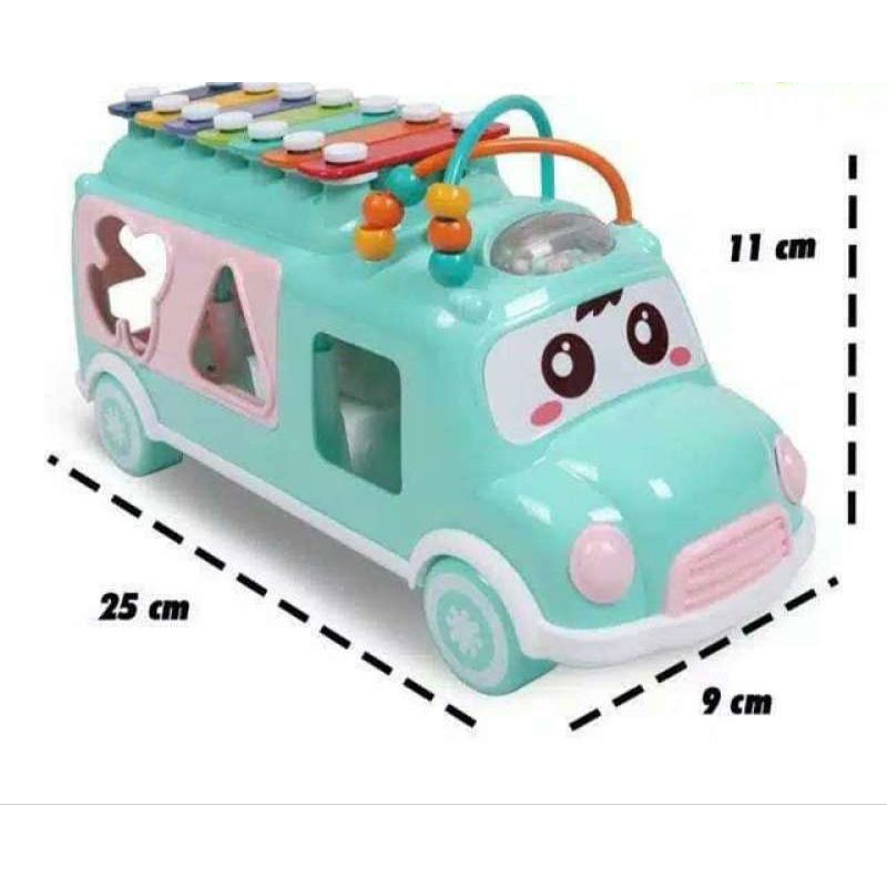 MAINAN EDUKASI ANAK MOBIL BUS XYLOPHONE YE20