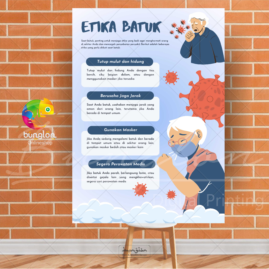 

Poster Edukasi, Poster Etika Batuk