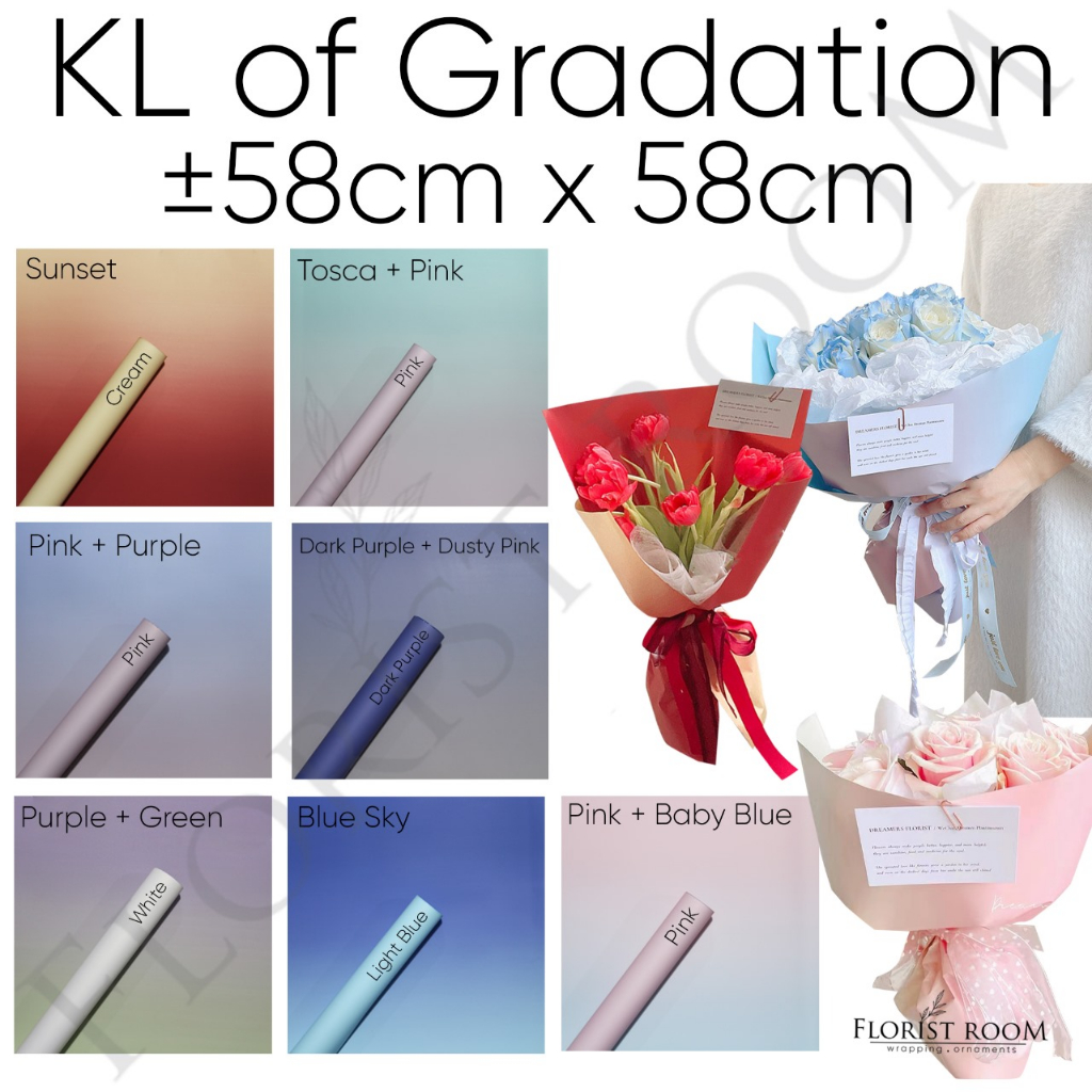 

20 lembar Kl of Gradation - Pembungkus Bunga Cellophane Kertas Buket Bouquet