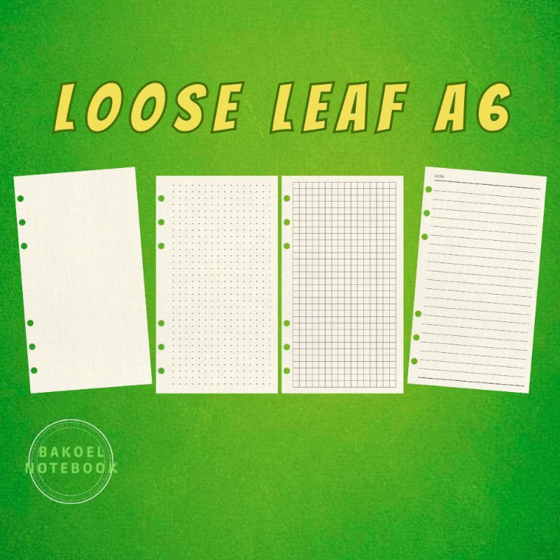

kertas isi binder A6/loose leaf A6/kertas binder A6 murah/kertas binder garis/titik/kotak/polos