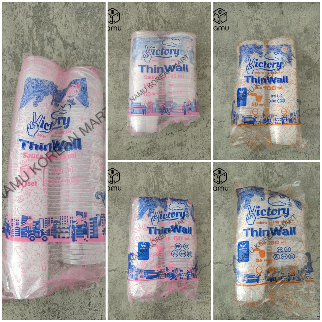 Victory Thinwall Round 25ml 35ml 60ml 100ml 150ml / Wadah Saus / Cup Saus / Tempat Saus / Tempat Pen