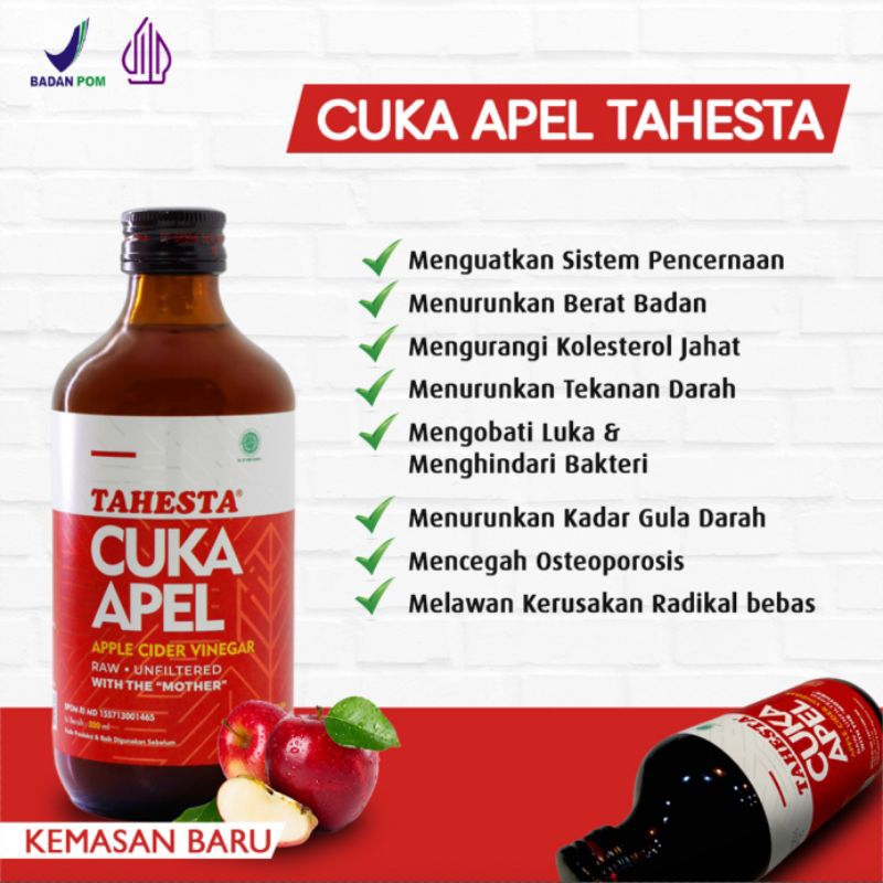 

Cuka Apel Tahesta 320ml | Herbal Diet | Obat Kolestrol | Obat Batu Empedu