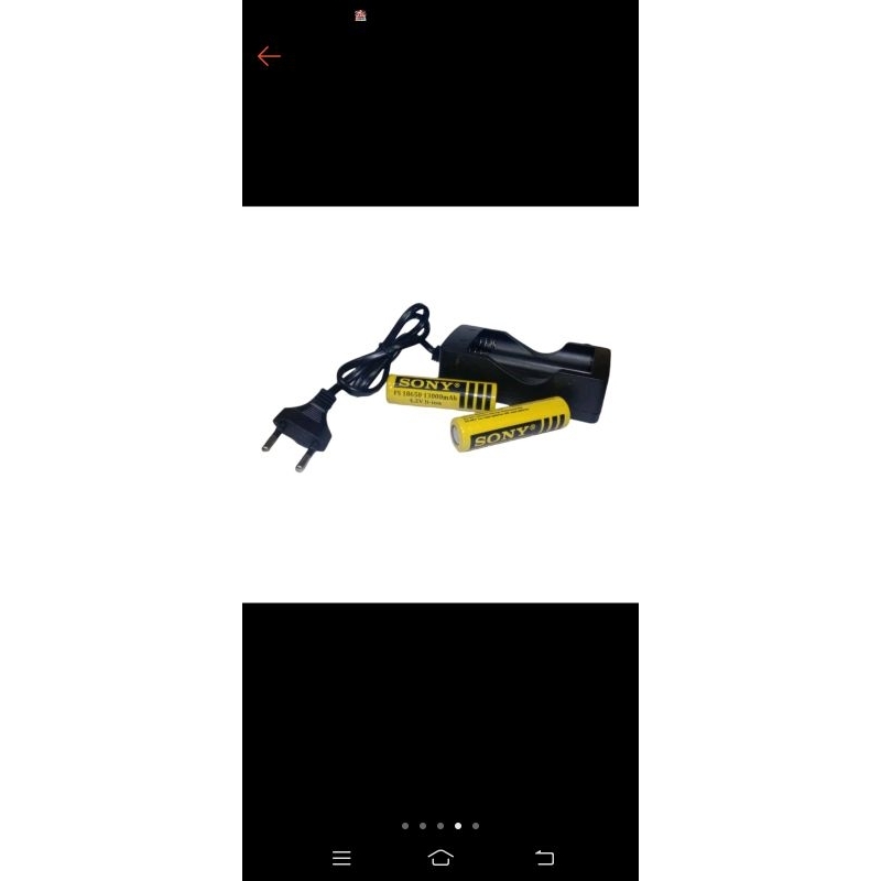Paket Charger Baterai + 2 pcs Baterai 18650 4,2 V