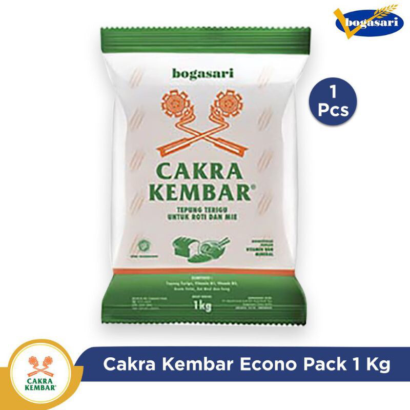 

tepung terigu Cakra Kembar 1kg Kemasan Ekonomis Transparan