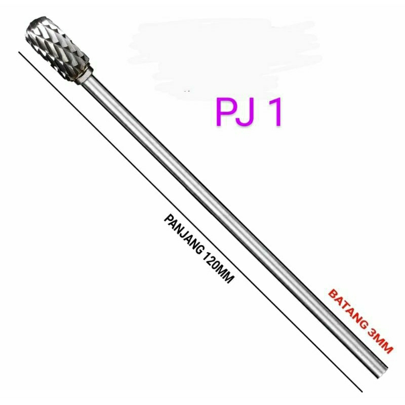 Mata bor tuner 3 mm panjang 120 mm 2 arah tungsten