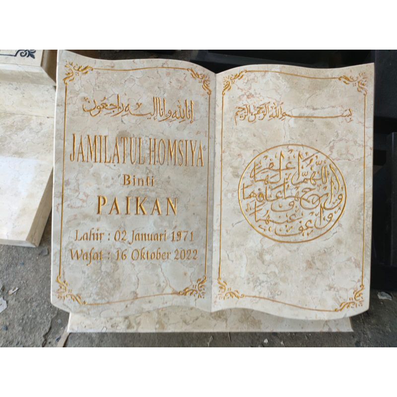 Nisan Marmer Murah Nisan Marmer Bergaransi Nisan Marmer Plus Dudukan Kijingan Murah Kijingan Terlari