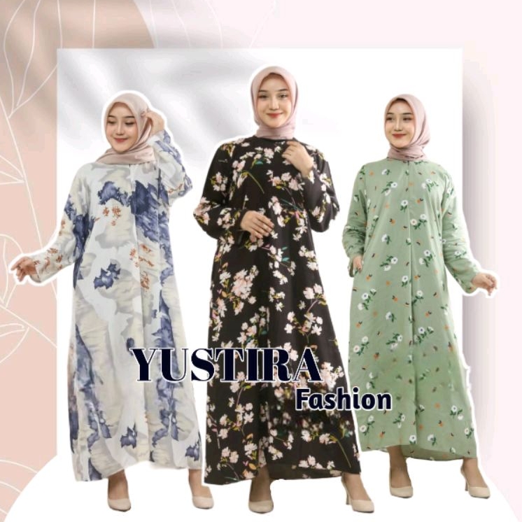 Gamis Daster Lengan Panjang Muslim Resleting Depan Remaja Dewasa